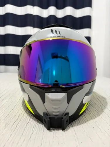 Capacete Mt Thunder 4 Sv Ergo E17 Azul Com Óculos Spoiler