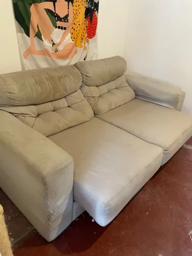 Sofá retrátil e reclinável 2m em linho 