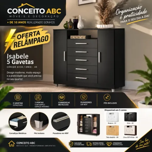 Cômoda Helena | Entrega e montagem GRÁTIS