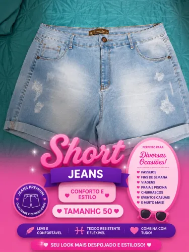Short Jeans tamanho 50