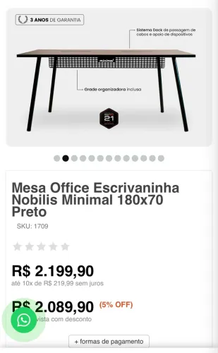 VENDO MESA ESCRIVANINHA GIOPRO 180x70