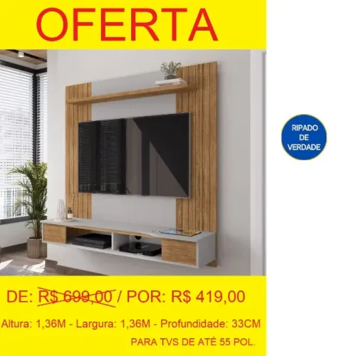 Painel frisado com nichos organizacionais! - Parcelamos sem juros!