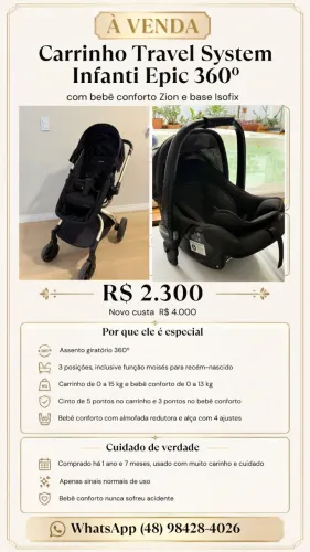 Carrinho de bebê premium.