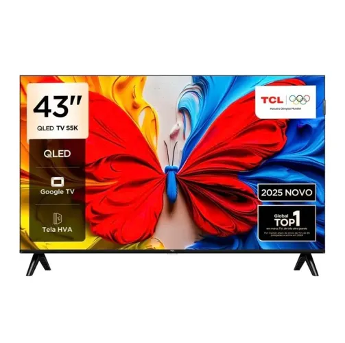 Smart TV TCL 43", Full HD QLED, WiFi, Bluetooth, Google TV, 2 HDMI, HDR10, Dolby Audio