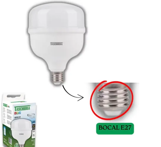 Lampada Led 50w Bulbo Alta Potencia Bivolt Branco Frio Taschibra 6500k