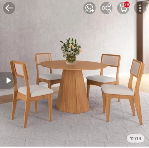 Mesa de Jantar com 4 cadeiras - NOVO e na embalagem 