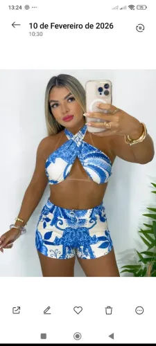 Roupas femininas conjunto de cropped e short 