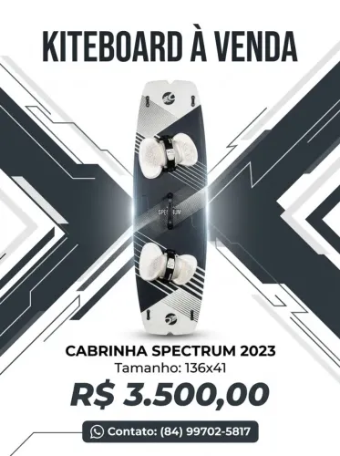 Oportunidade Prancha Kitesurf Cabrinha Spectrum 2023 (Completa e usada 2x)