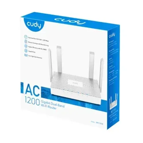 Roteador Cudy Ac1200 Wr1300e Gigabit Dual Band 867 Mbps 4 Antenas Branco
