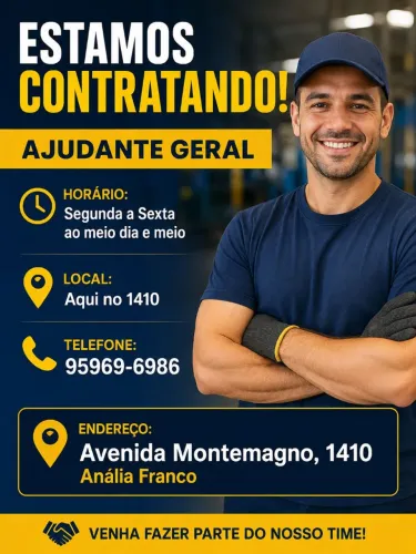Contrata-se mecânico Ajudante geral