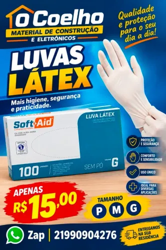 Luvas látex lacradas na caixa
