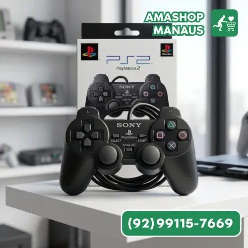 Controle Ps2 Com Fio Manete Joystick Playstation 2