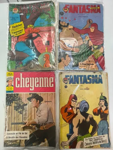 LOTE DE GIBIS ANTIGOS FANTASMA MAGAZINE E CHEYENNE - RIO GRÁFICA/EBAL COLEÇÃO