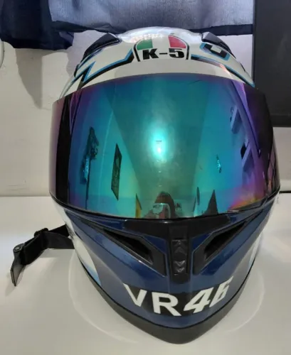 Capacete K-5 VR46 + Viseira Iridium + Viseira branca Original