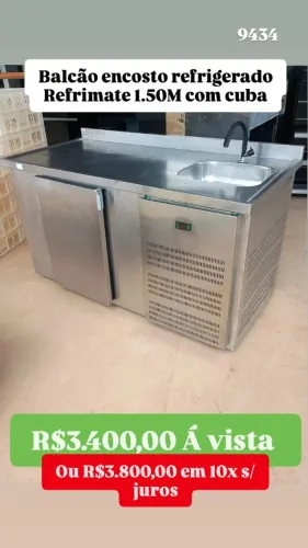 BALCÃO ENCOSTO REFRIGERADO 1.50M USADO