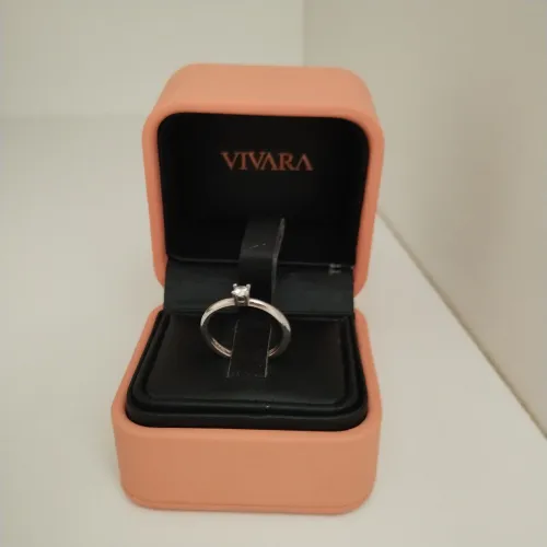 Anel Solitário Vivara  Life em Prata 925 com Pedra Incolor, 2,90mm