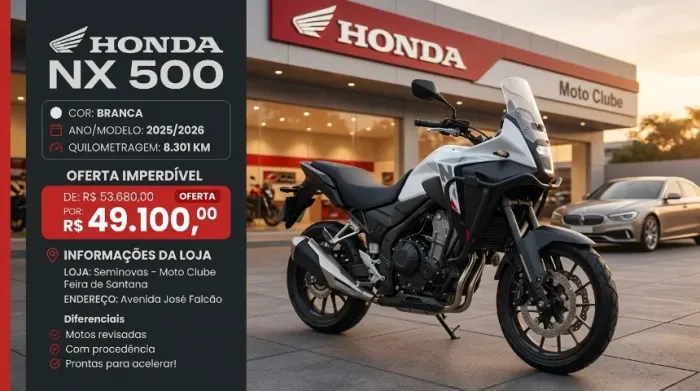 HONDA NX500 25/26 IMPECÁVEL!