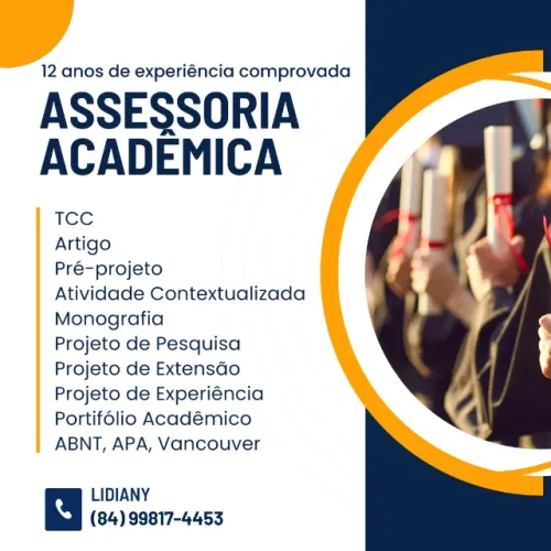 Assessoria acadêmica com serviço completo, TCC, artigo, projeto de extensão, de pesquisa