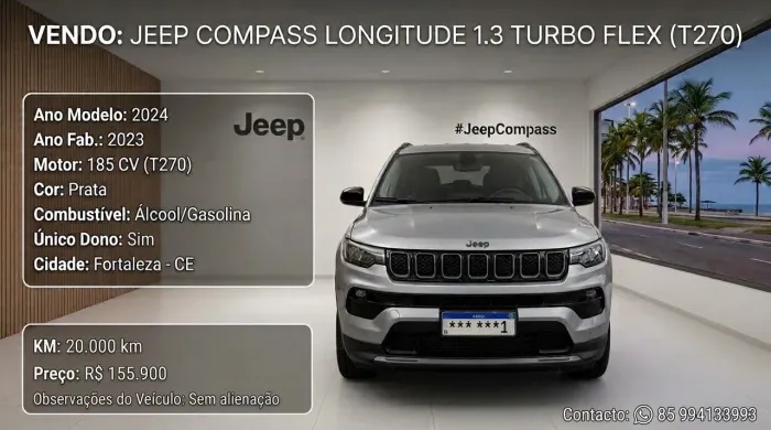 Jeep Compass Long. T270 1.3 TB 4X2 Flex AUT 2024