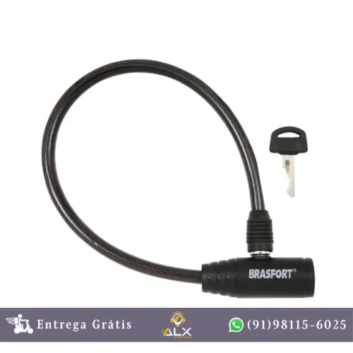 Cadeado para Bicicleta Brasfort 8mmx60cm Com Chave *ENTREGA GRÁTIS*