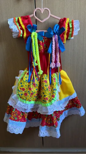 Vestido de festa junina menina criança 