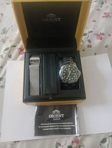 Relógio orient netuno completo caixa manual 