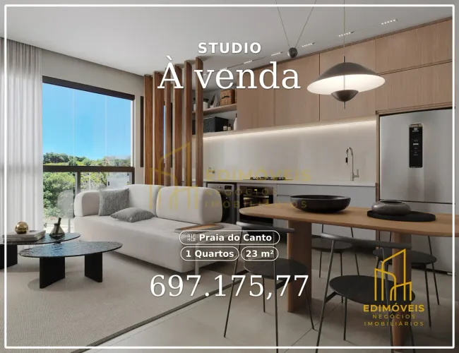 Exclusivo Studio na Praia do Canto | Alta liquidez garantida