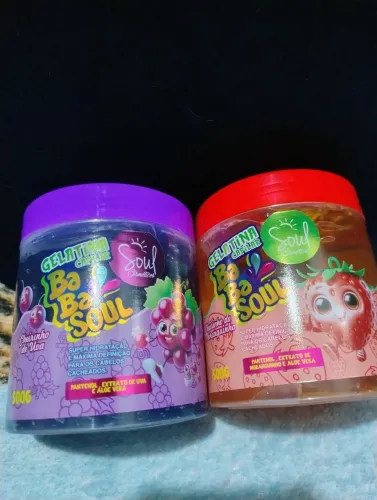 Kit Gelatina Capilar BabaSoul uva e morango 500G