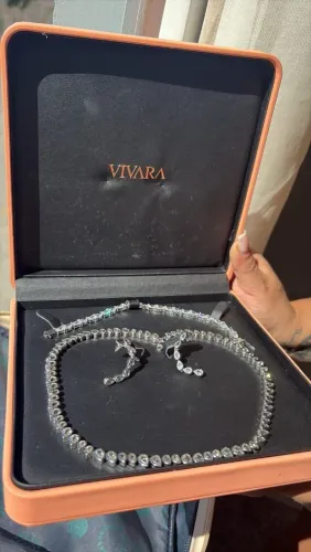 CONJUNTO DE JOIA VIVARA L925, BRINCO, COLAR E PULSEIRA