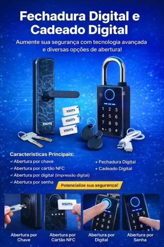 ? Fechadura Digital + Cadeado Digital - Segurança Completa!