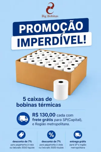 Bobinas para cupom fiscal