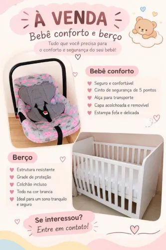 KIT BEBÊ CONFORTO + BERÇO