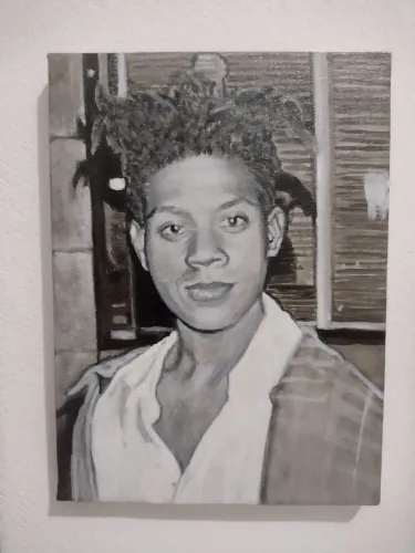 Pintura acrílico sobre tela 15x20 cm Basquiat 