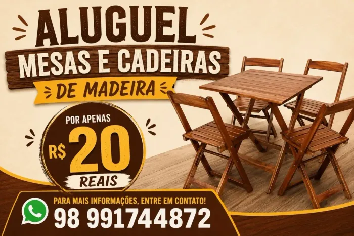 Aluguel de cadeiras e mesas de cadeiras 