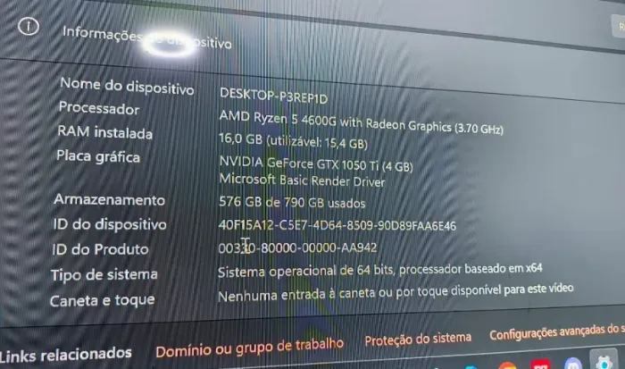 PC Gamer Ryzen 5 4600G + GTX 1050 Ti + 16GB RAM | Acompanha Teclado, Mouse e Joystick