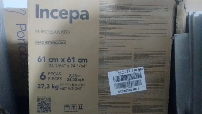 Porcelanato 61x61 Incepa cinza claro fosco