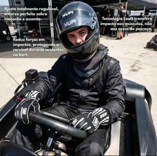 Protetor cervical pescoço para Kart Leatt tamanho M. Homologação FIA.