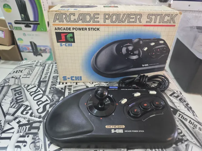 Controle arcade mega drive Gênesis original na caixa