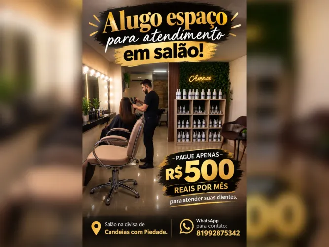 Alugo espaço para atendimento em salão de beleza