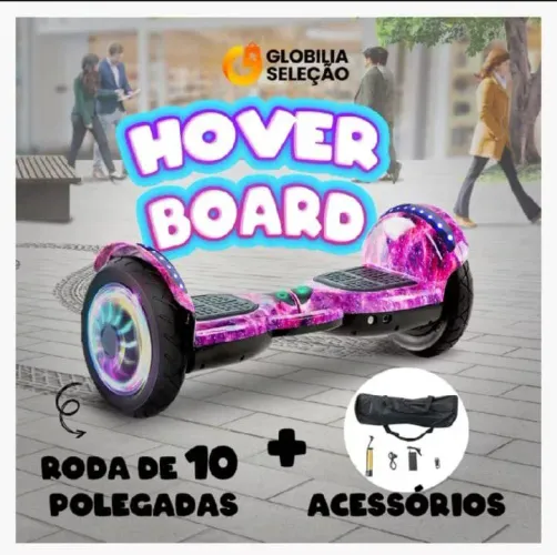 Hoverbord Infantil/ Adulto Skate Elétrico 10" LED Bluetooth Usado Com Acessórios...