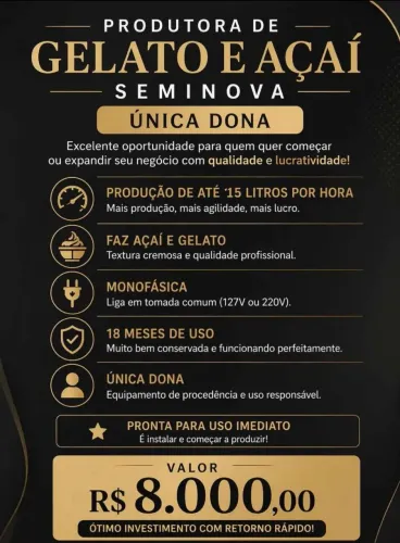Produtora de Gelato e Açaí