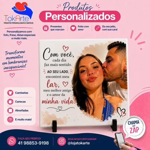 Azulejos Personalizados com Foto e Frase