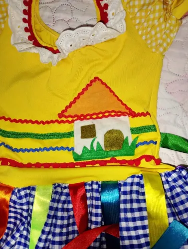 vestido quadrilha menina 