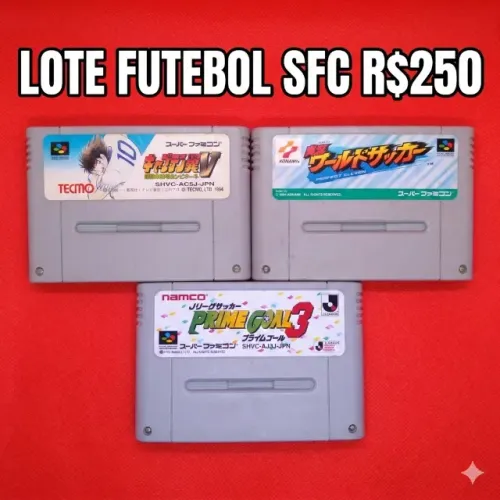 [ORIGINAL] Lote 3 Jogos Futebol Super Famicom (SFC)