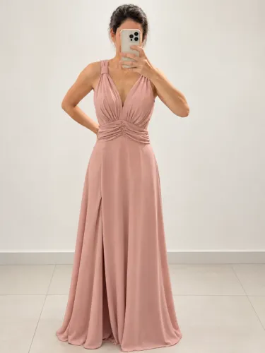 Vestido longo para festa rose