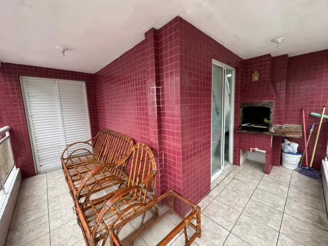 Apartamento com churrasqueira a carvão para alugar - Ocian, Praia Grande