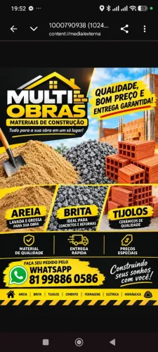Areia / Brita / Tijolos / Barro