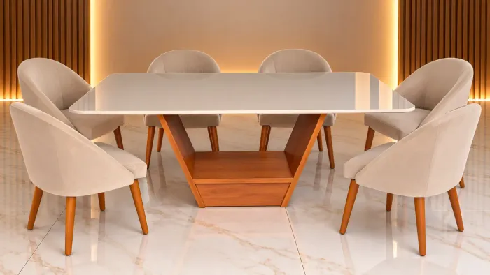 Mesa com 6 cadeiras 