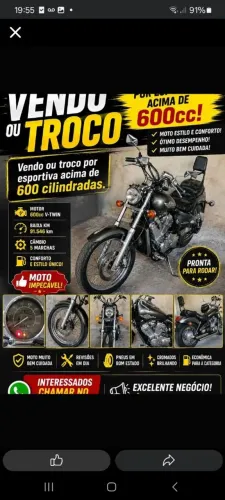 Vendo ou troco por esportiva acima de 600cc