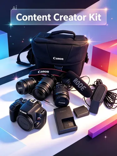 Kit com Canon SL3 Completo + Acessorios p/ Vídeos, Podcasts e Aulas